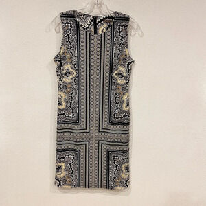 J. McLaughlin Black and Gold Patterned Mini Dress